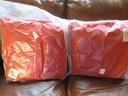 Pair Of Suede Color Block New Throw Pillows
