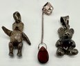 9 Sterling Silver Pendants & Charms, Marked 925 Or Sterling