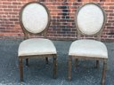 Retail Price $399 Each - Fabulous Pair Of RESTORATION HARDWARE French Style Balloon Back Chairs - With Linen