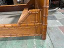 An Antique French Burl Wood And Faux Rattan Bedstead - 3/4 Bed