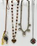 4 Necklaces: Natural Stone & Stainless Steel, Some Vintage
