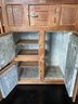 A Large Antique Oak Paneled Ice Box - Original Lined Interiors