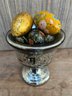 Vintage Painted Eggs, Teak Danish Candlesticks And Mercury Glass Candle Holder