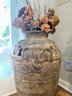 Large 30' Vintage Pier One Elephant Adorned Stoneware Floor Vase