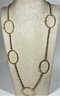 Gold Over Sterling Silver Large Oval Link Necklace About 24' Long