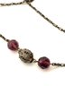 Vintage Necklace With Faceted Amethyst-Colored And Reticulated Silver-tone Beads