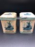 2 Spice Containers // Dutch Windmill Tin Canisters  Metal Packaging Corp Of New York