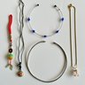 2 Chokers, 2 Necklaces Including Heart By Kenneth Jay Lane & Asian Charm