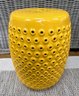 Yellow Ceramic Drum Table