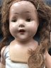 Old Doll/eyes Open And Shut/working Squeaker, Teeth, Cloth Body, Hinged Arms