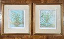 A Pair Of Original Lithographs By Edna Hibel 'Ebbtide Garden Suite,'