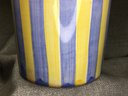 Fantastic 2012 MacKenzie Childs Utensil Holder - Stripes / Courtly Check - Great Piece - Great Piece !
