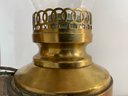 Original Antique Gorgeous Brass Wall Sconces With Hurricane Shades