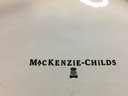 Very Nice Large MacKenzie Childs Dog Bowl - Market Basket Pattern - White Background - Very Cool Piece (2)