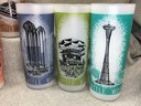 Rare Set Of Seven (7) SEATTLE 1962 - WORLDS FAIR TALL GLASSES - Stored Since 1970s - Amazing Condition !