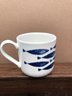 Queens Churchill Couture Rare Blue & White Fishie Downstream Coffee Mug Tea Cup