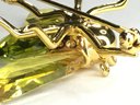 Lovely SWAROVSKI Bee Pin - Sterling Silver With 14K Gold Overlay With Peridot & Golden Topaz - Very Nice !