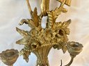 Palladio Hand Carved In Italy Mid 20th Century Gilt Wood Titian Flower Basket Sconce