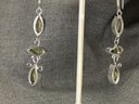 Lovely Brand New Sterling Silver / 925 Drop Earrings With Yellow Topaz - Very Pretty - New Never Worn