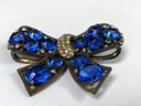Mixed Group With Blue Glass Rhinestone Bow Pin And More