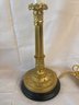 Beautiful Tall Table Lamp Black Base With Gilt