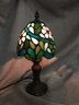 Lovely Small Tiffany & Co. Style Boudoir Lamp - Leaded Stained Glass - Bronze Finished Base - Very Nice !
