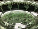 Uranium Green Depression Glass  Oval Serving Bowl