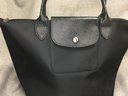 Fantastic Authentic LONGCHAMP Le PLIAGE Black Bag - Made In France - Black Leather Trim And Nylon - NICE !