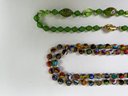 Group Of (4) Art Glass Bead Necklaces