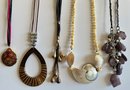 5 Large Necklaces, One New With Tags, Some Vintage