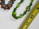 Group Of (4) Art Glass Bead Necklaces