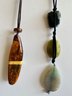 2 Large Natural Stone Necklaces