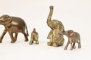 Assortment Of Globally Collected Brass Elephant Figurines