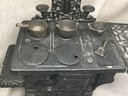 All Cast Iron BOYDS BEARS & FRIENDS Antique Style Toy Stove With Accessories Shown - Hard To Find Very Cute !
