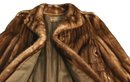 Guy Laroche Paris New York Clasic Whiskey Mink Fur Coat With Wing Collar And Full Cuff Sleeves
