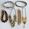 6 Necklaces Including Chokers, Some Vintage