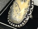 Very Nice Large 925 / Sterling Silver Cocktail Ring With Marbled Jasper Gemstone - Very Nice Ring - Brand New
