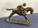 Horse And Jockey Metal Sculpture