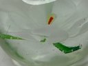 Vintage Floral Art Glass Paperweight (Unsigned)