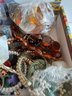Vintage Cigar Box With Loose Beads & Broken Jewelry For Crafting Projects