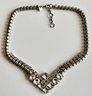 2 Rhinestone Necklaces & Sterling Silver Single Bead Necklace, Marked 925