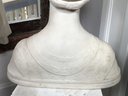 Incredible Antique Carved Marble Bust Of Young Woman - Very Fine And Delicate Details - Very Well Done -