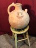 Vintage Clay Pot With Frogs