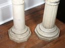 Two Wonderful Antique Carved / Turned Marble Pedestals / Stands - Fine Details - Very Nice Pieces - One Bid !