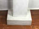 Very Modern Looking White Carrera Marble Pedestal - Very Nice Looking Piece - Many Uses - Very Clean Lines