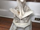 Spectacular LARGE Antique Carved Marble Statue - Beauty On Wings Of Butterfly - Exquisite Carving - Amazing !