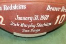 Incredible ALL HANDPAINTED 1988 Super Bowl Presentation Football Redskins And Broncos - Beautiful Work