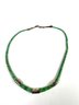 Graduated Polished Turquoise Bead And Sterling Silver Bead Necklace