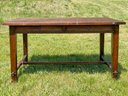 A Gorgeous Carved And Notched Mahogany Table Or Large Desk