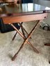 Ethan Allen- Set Of Four Wood TV Trays With Stand